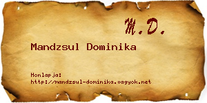 Mandzsul Dominika névjegykártya